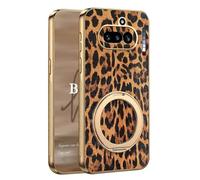 YUECXIN Funda para Nothing Phone (4a) con Soporte, Moda Cubierta con Estampado de Leopardo y Guepardo, Ultradelgado Antigolpes Suave TPU Caso Case para Niña. Leopardo