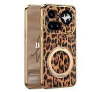 YUECXIN Funda para Nothing Phone (4a) Pro con Soporte, Moda Cubierta con Estampado de Leopardo y Guepardo, Ultradelgado Antigolpes Suave TPU Caso Case para Niña. Leopardo