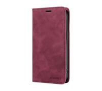 YUECXIN Funda para OPPO A40 4G/OPPO A40M/OPPO A60 5G, Carcasa de Lujo Antigolpes de PU Cuero con Soporte Magnético & Cubierta con Protección RFID Antirrobo, Rojo