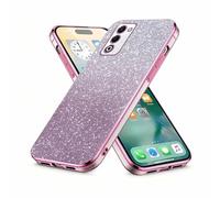 YUECXIN Funda para OPPO A5M/OPPO A5, Transparente Carcasa Brillante de Silicona TPU Airbag Anti-Choque, Cubierta Tarjeta con Glitter, Rosa Degradado