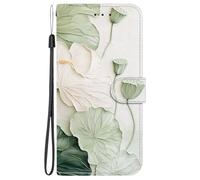 YUECXIN Funda para OPPO A6X / OPPO A6 5G/4G/ OPPO A6K, Cubierta Tipo Cartera de Cuero PU con Ranuras para Tarjetas y Soporte, Carcasa Protectora Antigolpes para Mujer, Encanto de Loto