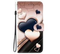 YUECXIN Funda para OPPO Reno 12F 4G/OPPO Reno 12 FS 5G (Reno12 F 5G), Cubierta Libro de Cuero PU con Diseño 3D, Cartera con Ranuras para Tarjetas, Soporte y Correa, Carcasa Antigolpes, Corazón