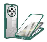 YUECXIN Funda para OPPO Reno 12F 4G/Reno 12 FS/Reno12 F 5G, Carcasa Antigolpes de 360 Grados con Protector de Pantalla Integrado, Cubierta de Material de Doble Capa Case Caso, Verde