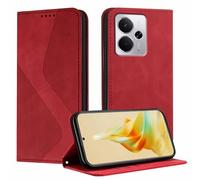 YUECXIN Funda para Realme 14 5G/Realme 14T 5G, Cubierta de Cuero PU con [Ranuras para Tarjetas] [Soporte Plegable] [Cierre Magnético] Carcasa Cartera Flip Case Antigolpes, Rojo