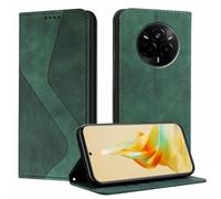 YUECXIN Funda para Realme 14 Pro 5G, Cubierta de Cuero PU con [Ranuras para Tarjetas] [Soporte Plegable] [Cierre Magnético] Carcasa Cartera Flip Case Antigolpes, Verde