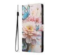 YUECXIN Funda para Realme C63 4G/C61/Note 60/Note 60X, Elegante Carcasa Libro Billetera de Cuero PU con Tarjetero y Soporte, Cubierta Antigolpes con Estampado Chic para Mujer, Mariposa & Flores