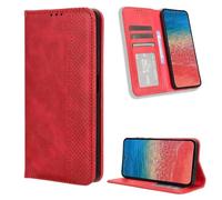 YUECXIN Funda para Realme C63 4G / Realme C61 4G, PU Cuero Flip Carcasa de Tapa Libro, Antigolpes Case Cover con Cierre Magnético, Wallet Tarjetero y Soporte Plegable, Rojo