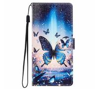 YUECXIN Funda para Realme C71 5G/4G/Realme C73/P3 Lite 4G, Elegante Carcasa Libro Billetera de Cuero PU con Tarjetero y Soporte, Cubierta Antigolpes con Estampado Chic para Mujer, Mariposa Luminosa
