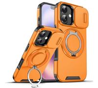 YUECXIN Funda para Realme C71 5G/4G/Realme C73/Realme P3 Lite 4G, Carcasa Textura Mate Cubierta Antigolpes Militar 360° con Tapa Deslizante para Cámara y Soporte de Anillo Magnético, Amarillo