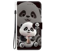 YUECXIN Funda para Realme C71 5G/4G/Realme C73/Realme P3 Lite 4G, Cubierta Libro de Cuero PU Premium con Diseño 3D, Cartera con Ranuras para Tarjetas, Soporte y Correa, Carcasa Antigolpes, Panda Boba