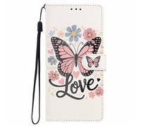 YUECXIN Funda para Realme Note 70T / Realme Narzo 80 Lite 4G / Note 70, Carcasa Libro Billetera de Cuero PU con Tarjetero y Soporte, Cubierta Antigolpes con Estampado Chic para Mujer, Mariposa Rosa