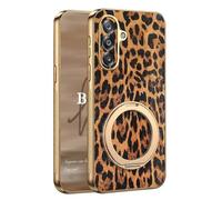 YUECXIN Funda para Samsung Galaxy A17 5G/4G con Soporte, Moda Cubierta con Estampado de Leopardo y Guepardo, Ultradelgado Antigolpes Suave TPU Caso Case para Niña. Leopardo
