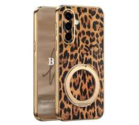 YUECXIN Funda para Samsung Galaxy A57 5G con Soporte, Moda Cubierta con Estampado de Leopardo y Guepardo, Ultradelgado Antigolpes Suave TPU Caso Case para Niña. Leopardo