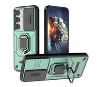 YUECXIN Funda para Samsung Galaxy M15 / Samsung Galaxy F15, 360° Cuerpo Completo Grado Militar Armadura Protectora Carcasa, Antigolpes Estuche con Cubierta para Cámara y Soporte, Verde