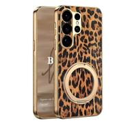 YUECXIN Funda para Samsung Galaxy S26 Ultra con Soporte, Moda Cubierta con Estampado de Leopardo y Guepardo, Ultradelgado Antigolpes Suave TPU Caso Case para Niña. Leopardo