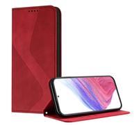 YUECXIN Funda para TCL 60 R 5G / TCL 60 5G, Cubierta de Cuero PU con [Ranuras para Tarjetas] [Soporte Plegable] [Cierre Magnético] Carcasa Cartera Flip Case Antigolpes, Rojo