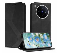 YUECXIN Funda para Vivo X300 5G, Cubierta de Cuero PU con [Ranuras para Tarjetas] [Soporte Plegable] [Cierre Magnético] Carcasa Cartera Flip Case Antigolpes, Negro