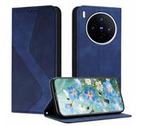 YUECXIN Funda para Vivo X300 5G, Cubierta de Cuero PU con [Ranuras para Tarjetas] [Soporte Plegable] [Cierre Magnético] Carcasa Cartera Flip Case Antigolpes, Azul