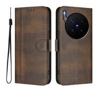 YUECXIN Funda para Vivo X300 Pro, Carcasa de Cuero PU+TPU Libro con Ranura para Tarjeta, Cierre Magnético, Soporte Plegable, Caso Protectora Antigolpes.Marrón