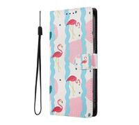 YUECXIN Funda para Vivo X300 Ultra 5G, Elegante Carcasa Libro Billetera de Cuero PU con Tarjetero y Soporte, Cubierta Antigolpes con Estampado Chic para Mujer, Flamenco