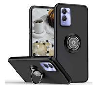 YUECXIN Funda para Vivo Y28s 5G/Vivo Y03 4G/Vivo Y18 4G Caso, Porta Anillos Metálico, Ultradelgado Mate Duro PC Atrás Carcasa, Suave TPU Silicona Antigolpes Durable Cubierta, Negro Rojo