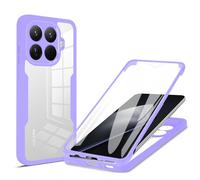 YUECXIN Funda para Xiaomi 15T Pro, Carcasa Antigolpes de 360 Grados con Protector de Pantalla Integrado, Cubierta de Material de Doble Capa Case Caso, Morado