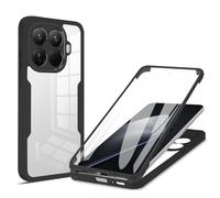 YUECXIN Funda para Xiaomi 15T Pro, Carcasa Antigolpes de 360 Grados con Protector de Pantalla Integrado, Cubierta de Material de Doble Capa Case Caso, Negro