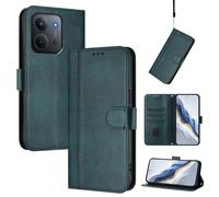 YUECXIN Funda para Xiaomi Redmi 15C 5G/4G/Poco C85, Carcasa de Cuero PU+TPU Libro con Ranura para Tarjeta, Cierre Magnético, Soporte Plegable, Caso Protectora Antigolpes.Verde Oscuro