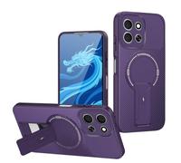 YUECXIN Funda para Xiaomi Redmi 15C 5G/4G /Poco C85, Suave Mate Antigolpes Cubierta 360° Magnético Anillo Fibra de Carbono Carcasa con Soporte Giratorio Oculto, Morado