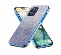 YUECXIN Funda para Xiaomi Redmi 15C/Poco C85, Carcasa Transparente con Tarjeta de Purpurina Extraíble para Mujer y Niña, Cubierta Silicona TPU Antigolpes y Antiamarilleo, Azul
