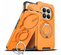 YUECXIN Funda para Xiaomi Redmi Note 15 Pro+ Plus 5G, Carcasa Textura Mate Cubierta Antigolpes Militar 360° con Tapa Deslizante para Cámara y Soporte de Anillo Magnético, Amarillo