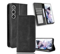 YUECXIN Funda para ZTE Nubia RedMagic 10 Air, PU Cuero Flip Carcasa de Tapa Libro, Antigolpes Case Cover con Cierre Magnético, Wallet Tarjetero y Soporte Plegable, Negro