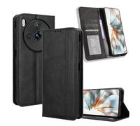 YUECXIN Funda para ZTE Nubia Z60S Pro 5G, PU Cuero Flip Carcasa de Tapa Libro, Antigolpes Case Cover con Cierre Magnético, Wallet Tarjetero y Soporte Plegable, Negro