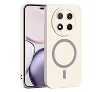 YUECXIN Magnética Silicona Funda para Honor Magic 7 Lite 5G/Honor X9c/Honor X60 Pro, [Carga Inalámbrica] Tacto Suave y Sedoso Ultradelgado Antigolpes Cubierta Carcasa, Blanco