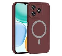 YUECXIN Magnética Silicona Funda para Honor X5c Plus, [Carga Inalámbrica] Tacto Suave y Sedoso Ultradelgado Antigolpes Cubierta Carcasa, Rojo Vino
