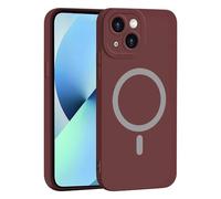 YUECXIN Magnética Silicona Funda para OPPO A6 Pro 5G/4G, [Carga Inalámbrica] Tacto Suave y Sedoso Ultradelgado Antigolpes Cubierta Carcasa, Rojo Vino