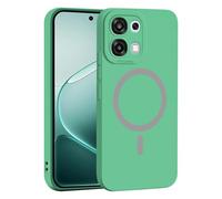 YUECXIN Magnética Silicona Funda para OPPO A6 Pro 5G/4G, [Carga Inalámbrica] Tacto Suave y Sedoso Ultradelgado Antigolpes Cubierta Carcasa, Verde