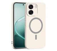 YUECXIN Magnética Silicona Funda para OPPO A6X / OPPO A6 5G/4G/ OPPO A6K, [Carga Inalámbrica] Tacto Suave y Sedoso Ultradelgado Antigolpes Cubierta Carcasa, Blanco