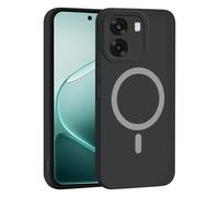 YUECXIN Magnética Silicona Funda para OPPO A6X / OPPO A6 5G/4G/ OPPO A6K, [Carga Inalámbrica] Tacto Suave y Sedoso Ultradelgado Antigolpes Cubierta Carcasa, Negro