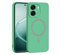 YUECXIN Magnética Silicona Funda para OPPO A6X / OPPO A6 5G/4G/ OPPO A6K, [Carga Inalámbrica] Tacto Suave y Sedoso Ultradelgado Antigolpes Cubierta Carcasa, Verde