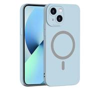 YUECXIN Magnética Silicona Funda para OPPO Reno 14 5G(Reno14 5G), [Carga Inalámbrica] Tacto Suave y Sedoso Ultradelgado Antigolpes Cubierta Carcasa, Azul Claro