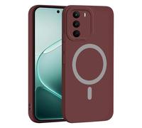 YUECXIN Magnética Silicona Funda para Realme C71 5G/4G/Realme C73/Realme P3 Lite 4G, [Carga Inalámbrica] Tacto Suave y Sedoso Ultradelgado Antigolpes Cubierta Carcasa, Rojo Vino