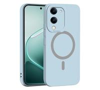 YUECXIN Magnética Silicona Funda para Vivo Y04 / Vivo Y29s 5G, [Carga Inalámbrica] Tacto Suave y Sedoso Ultradelgado Antigolpes Cubierta Carcasa, Azul Claro