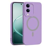 YUECXIN Magnética Silicona Funda para Vivo Y04 / Vivo Y29s 5G, [Carga Inalámbrica] Tacto Suave y Sedoso Ultradelgado Antigolpes Cubierta Carcasa, Morado