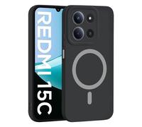 YUECXIN Magnética Silicona Funda para Xiaomi Redmi 15C 5G/4G/POCO C85, [Carga Inalámbrica] Tacto Suave y Sedoso Ultradelgado Antigolpes Cubierta Carcasa, Negro