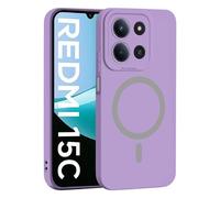YUECXIN Magnética Silicona Funda para Xiaomi Redmi 15C 5G/4G/POCO C85, [Carga Inalámbrica] Tacto Suave y Sedoso Ultradelgado Antigolpes Cubierta Carcasa, Morado
