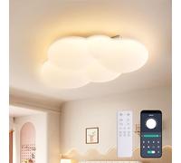 YUEEU 40CM 32W PE Lampara Infantil Techo, Lámpara de techo LED Regulable con Control Remoto 3000-6000K, Lámpara LED de Nubes Luces para Habitacion, Plafon Led Techo para Dormitorio de bebé