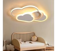 YUEEU Lámpara de techo para habitaciones infantiles,42CM 32W Lampara Infantil Techo,Lámpara LED de Nubes Dormitorio de bebé Plafon Led Techo para Cuarto de Niños（Versión sin mando a distancia） 3000K
