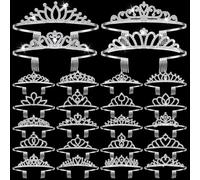 Yuefunny 24 tiaras de cristal para mujer corona de princesa con peines tiaras y coronas para concursos de belleza, boda, baile de fin de año, regalos de fiesta, delicado, aleación