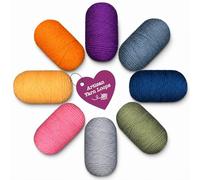 YUEGOOL Suministros de aguja de perforación y paquetes de recambio de hilo de 4 capas, 8 colores de fibra de estudio curada para ganchillo, amigurumis y manualidades, mini madejas adorables y